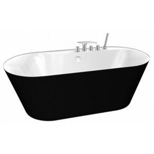 Отдельностоящая ванна BelBagno BB14-NERO/BIA (сифон автомат)