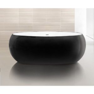 Отдельностоящая ванна BelBagno BB18NERO/BIA (сифон автомат)