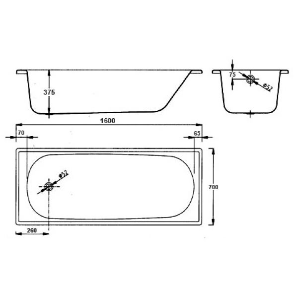 Стальная ванна BLB Europa 160x70 (сифон)