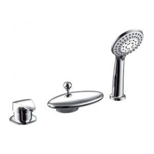 Смеситель на борт ванны на 3 отверстия Bravat BATHTUB FAUCET-CASCADE F5140197CP-1-RUS